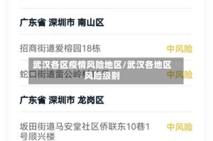 武汉各区疫情风险地区/武汉各地区风险级别