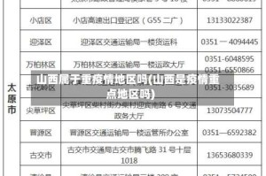 山西属于重疫情地区吗(山西是疫情重点地区吗)