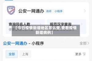 【今日疫情新增地区怎么查,查看疫情新增病例】