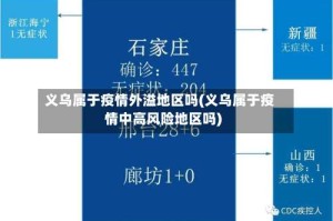 义乌属于疫情外溢地区吗(义乌属于疫情中高风险地区吗)