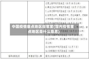 中国疫情重点地区指哪里(国内疫情重点地区是什么意思)