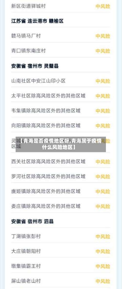 【青海是否疫情地区呀,青海属于疫情什么风险地区】-第1张图片