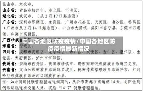 中国各地区防疫疫情/中国各地区防疫疫情最新情况-第2张图片